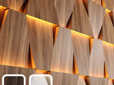 Wooden led panels 3D model