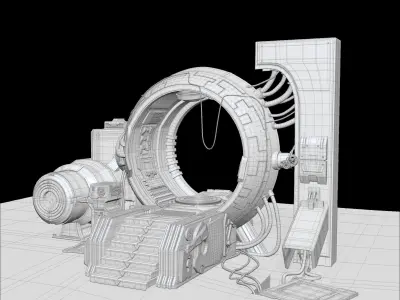 Sci fi Time Machine-Low-poly Low-poly 3D model