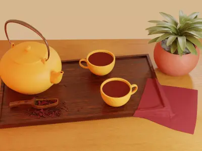 Tea and Coffee 3D model