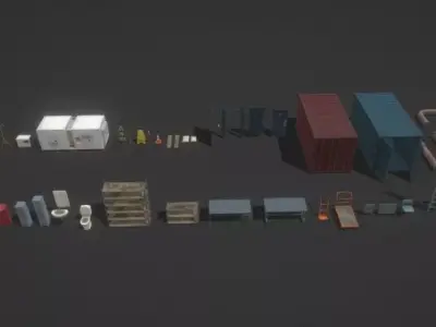 Factory Props 1 Low-poly 3D model
