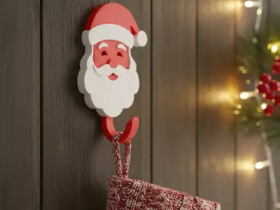 Wall stocking hanger 3D print model