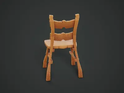 Stylized Chair PBR Game Ready Low-poly 3D model
