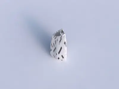 Vase curved tipping triangle 2 with cuts 3D print model