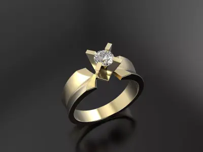 One diamond ring  3D print model