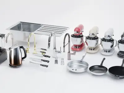High Quality Collection of Kitchen Assets for Interior - 3D Pack