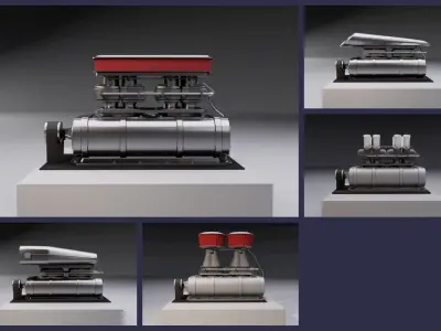 Superchargers kit 3D Model Collection