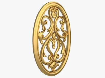 Classic oval rosette  01 3D model