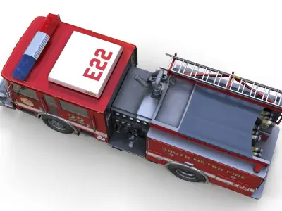 Seagrave marauder fire truck Low-poly 3D model