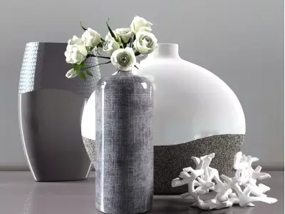 Cylinder Textured Bottle Vase 3D model