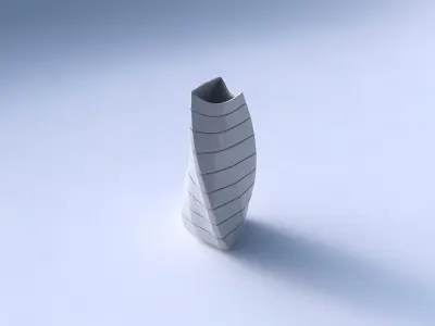 Vase twist curved tipping triangle 2 with hard horizontal dents 3D print model
