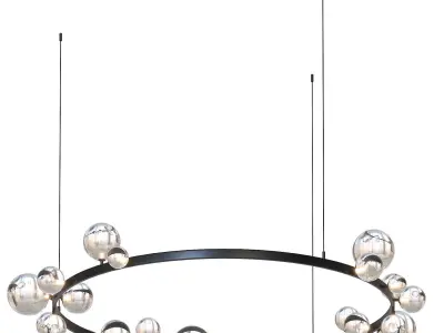 Black Glass Bubble Chandelier 3D model