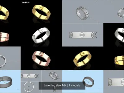 Love ring size 7-9  3D Model Pack