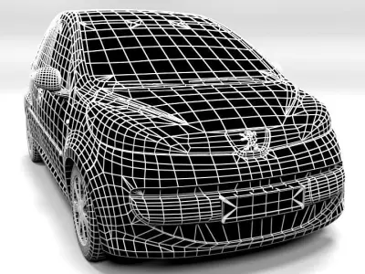 PEUGEOT 107 5D LOWPOLY Low-poly 3D model