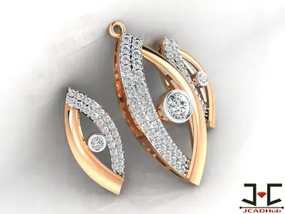 0252 - Stylish Wedding Diamond Pendant Set for Women - JCADHub 3D print model