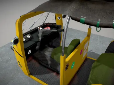 Tuk Tuk or  Auto Rickshaw Low-poly 3D model