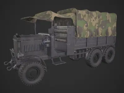 Vintage Utility Truck Low-poly 3D model