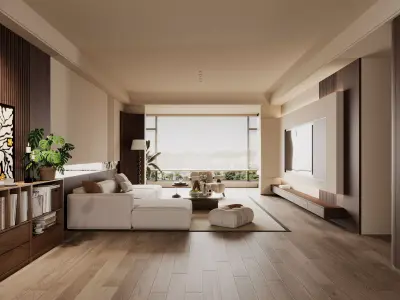 Modern living room 3D model  3D model