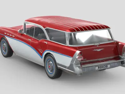 Buick Century Caballero 1957 Low-poly 3D model
