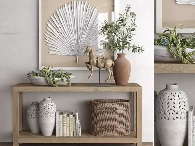 HADLEY HERRINGBONE RECLAIMED WOOD CONSOLE TABLE 3D model