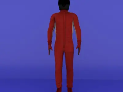 Racer man in racing suit Low-poly 3D model