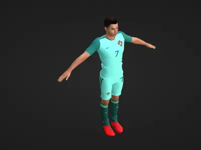 Cristiano Ronaldo - Portugal Low-poly 3D model