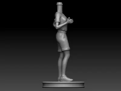 3D Printable slim woman with timer Bubble Head 3D print model