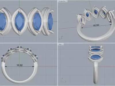 ring woman  3D print model 5