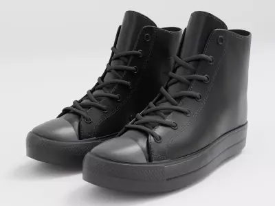 Converse All Star Style Unisex - Shoe All Black PBR Low-poly 3D model