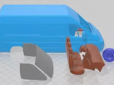 Fiat Ducato LWB 2008 Printable Van  3D print model