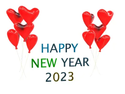 Happy New Year 2023 AR VR PBR Low-poly 3D model