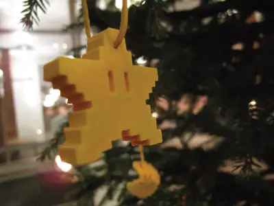 Hanging pixel star Free 3D print model