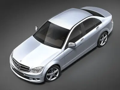 Mercedes C class 2009 midpoly 3D model