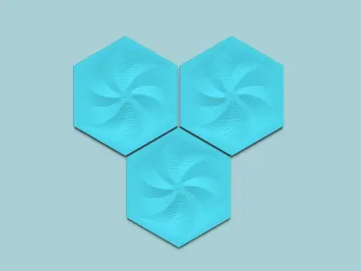 Hexagonal Wall Panel A36 Whirl - Interior Design Decoration 3D print model