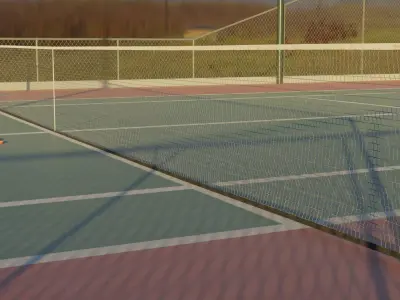 Tennis Court  Low-poly 3D model