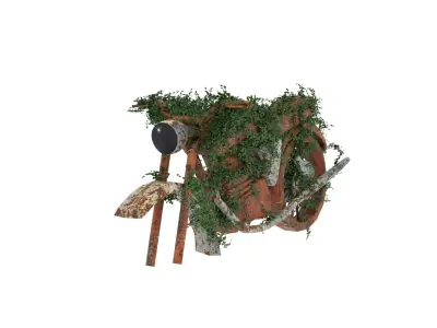 Damaged Rusted Motorcycle 3D model