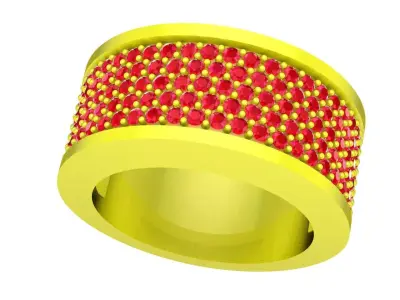 Luxury Wide Band Full Pave Ring  4522 3D print model