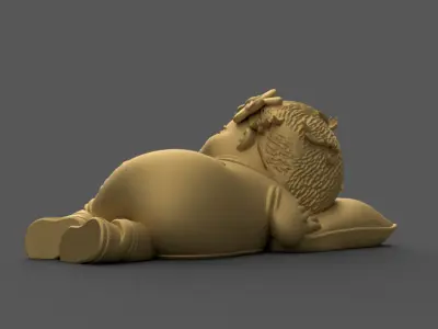 Cute Baby Doll Figurine STL for 3D Printing 3D print model