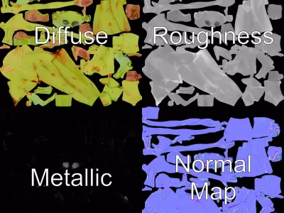 Green Alien Humanoid model pack Low-poly 3D model