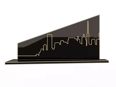 City Plaket Frame Decoration Low-poly 3D model