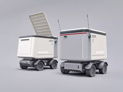 Delivery Robot V01 Low-poly 3D model