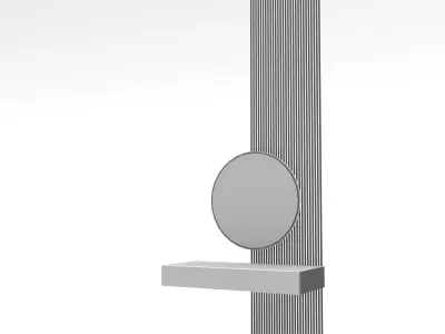 The modern decorative bathroom mirror and sink Low-poly 3D model