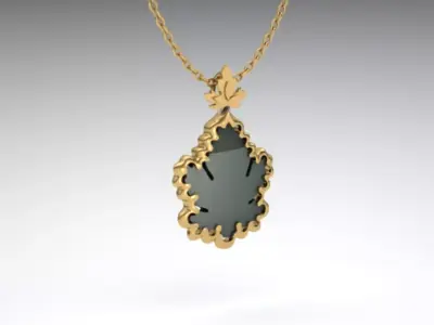Leaf Pendant Jewelry Gold 3D print model