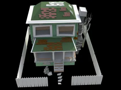 cartoonish stylized house  Free low-poly 3D model