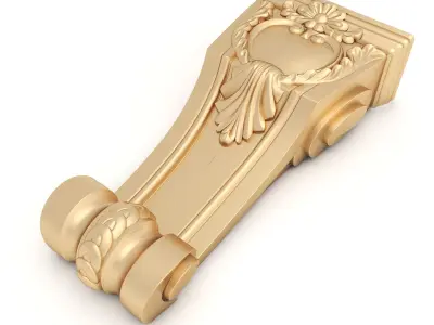 Corbel 5 ornate gold column 3D model