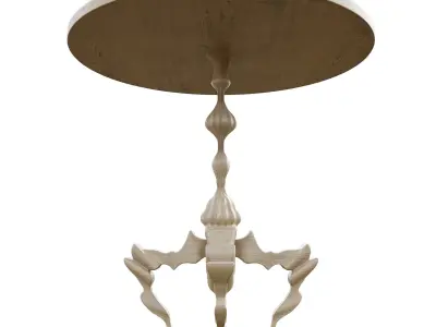 Round decorative table for the interior Low-poly 3D model