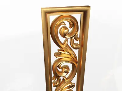 3D Carved Decorative Panel  Low-poly 3D model