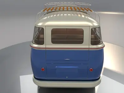 Volks Wagen Type 2 Kombi Samba HIGH POLY and LO POLY 3D model