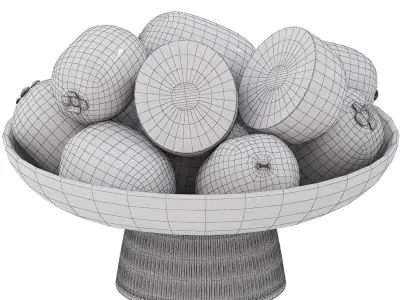 bowl of kiwi fruit 3D model