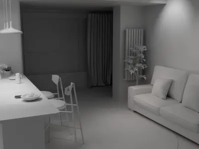 modern interior blender rendering bedroom rendering 3D model