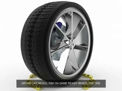 ORTAS CAR WHEEL RIM 131-132-133-134-135 GAME READY WHEEL 3D Model Pack